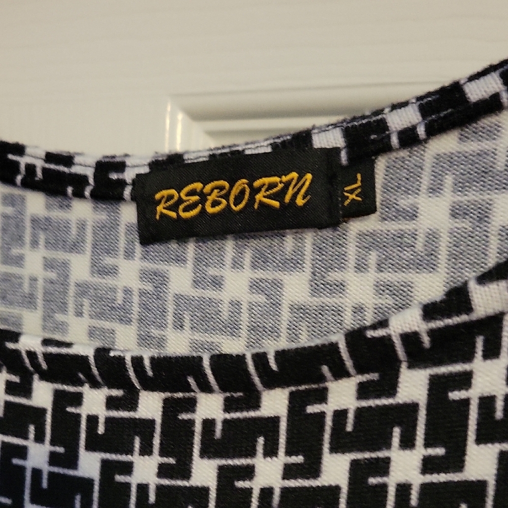 Reborn Dress XL Black White High Low Bottom - Picture 2 of 5
